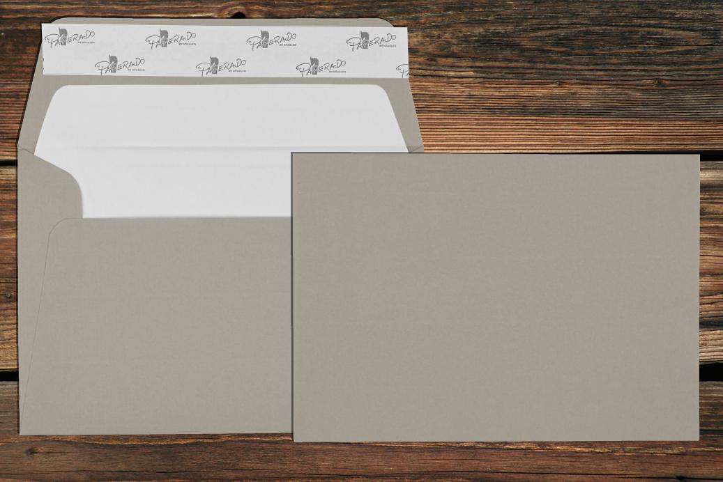 Briefhüllen mit Seidenfutter B6 125x176 mm Haftklebend Taupe gerippt 100 g/qm